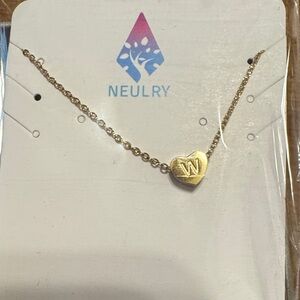Gold Heart Initial Necklace